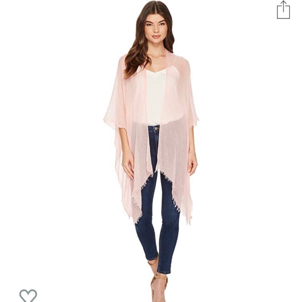 Pink Tissue weight Ruana Wrap
